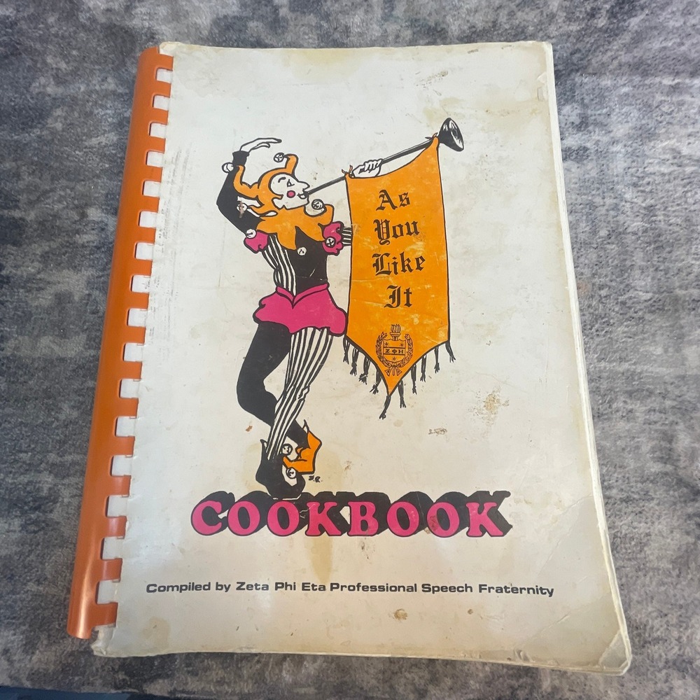 As You Like It Cookbook Zeta Phi Eta Professional Speech Fraternity Vintage Lot